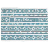 南西の冬の雪と松の木の青 ラージペーパーバッグ (裏面)