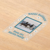 南西の冬の雪片カスタムのグリーティングカード アクリル招待状 (レイダウン)