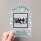 南西の冬の雪片カスタムのグリーティングカード アクリル招待状 (インサイチュ (ポータブル))