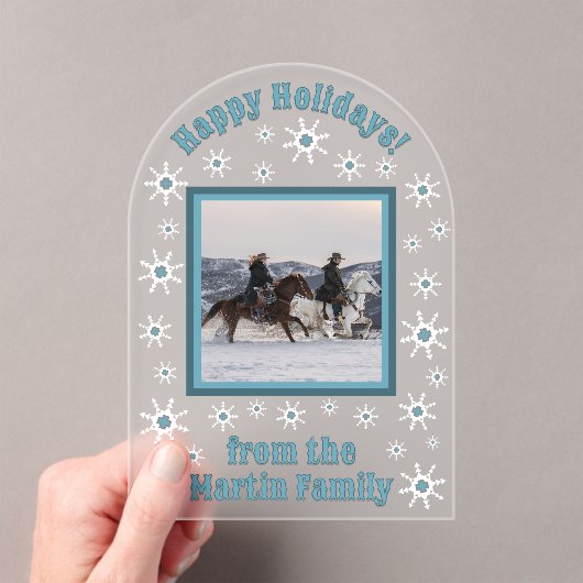 南西の冬の雪片カスタムのグリーティングカード アクリル招待状 (インサイチュ (ポータブル))