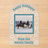 南西の冬の雪片カスタムのグリーティングカード アクリル招待状 (正面)