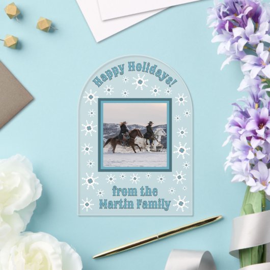 南西の冬の雪片カスタムのグリーティングカード アクリル招待状 (インサイチュ (ウェディング))