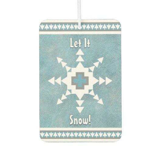 南西の冬の雪片パインパーソナライズされた木 カーエアーフレッシュナー (正面)