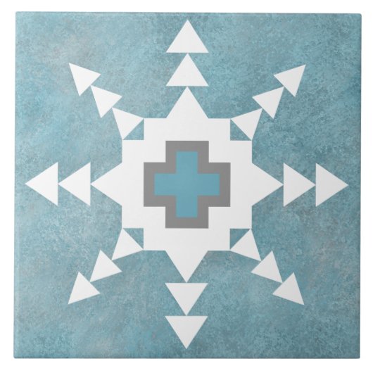 南西の冬の雪片 タイル (正面)