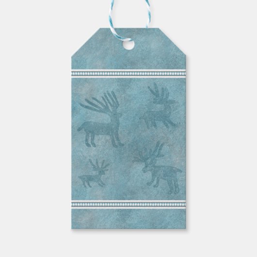 南西の冬の鹿とパインズブルー ギフトタグ (正面)