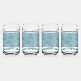 南西の冬の鹿の石文字ブルーとホワイト ガラス缶