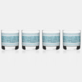 南西の冬の鹿の青と白 ウイスキーグラス (裏面)