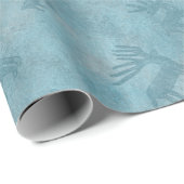 南西の冬の鹿ブルーペトログリフ ラッピングペーパー (ロールコーナー)