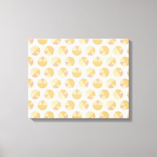 南西の図形ステップ |オレンジ色の円パターン キャンバスプリント (正面)