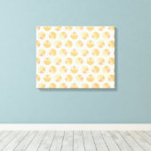 南西の図形ステップ |オレンジ色の円パターン キャンバスプリント (インサイチュ (ウッドフロア))