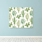 南西の図形ステップ |サボテンのパターン キャンバスプリント (インサイチュ (ウッドフロア))