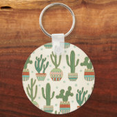 南西の図形ステップ |サボテン模様 キーホルダー (正面)