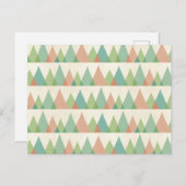 南西の図形ステップ |ティール（緑がかった色）とサンゴの三角形 ポストカード (正面/裏面)