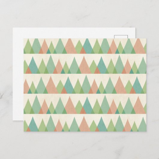 南西の図形ステップ |ティール(緑がかった色)とサンゴの三角形 ポストカード (正面/裏面)