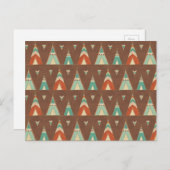 南西の図形ステップ |ティール（緑がかった色）パターン ポストカード (正面/裏面)