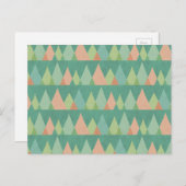 南西の図形ステップ |ティール（緑がかった色）三角形パターン ポストカード (正面/裏面)