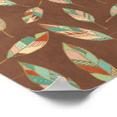 南西の図形ステップ |南西フェザーパターン ポスター (角)