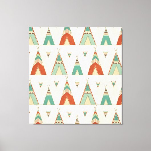 南西の図形ステップ |幾何学的なテストパターン キャンバスプリント (正面)