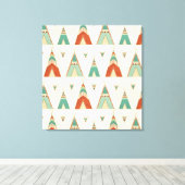 南西の図形ステップ |幾何学的なテストパターン キャンバスプリント (インサイチュ (ウッドフロア))