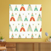 南西の図形ステップ |幾何学的なテストパターン キャンバスプリント (インサイチュ (リビング))