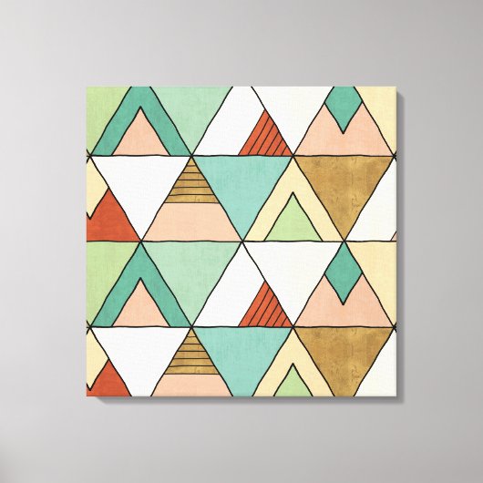 南西の図形ステップ |手描きトライバルパターン キャンバスプリント (正面)