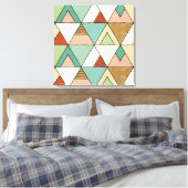 南西の図形ステップ |手描きトライバルパターン キャンバスプリント (インサイチュ (寝室))