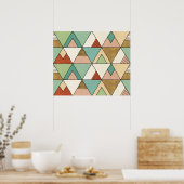 南西の図形ステップ |手描きトライバルパターン ポスター (キッチン)