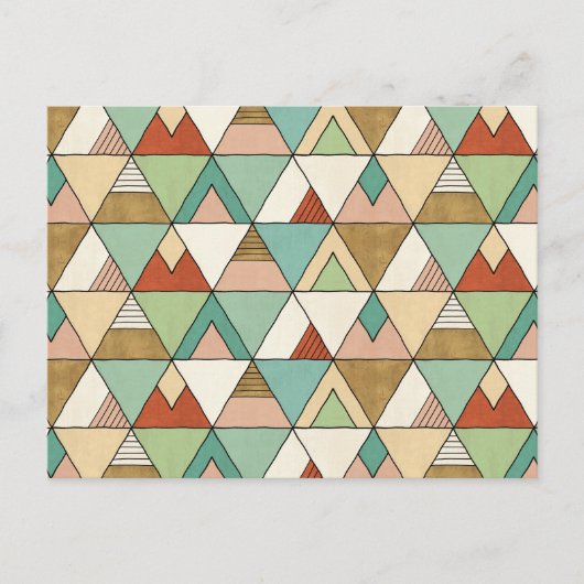 南西の図形ステップ |手描きトライバルパターン ポストカード (正面)