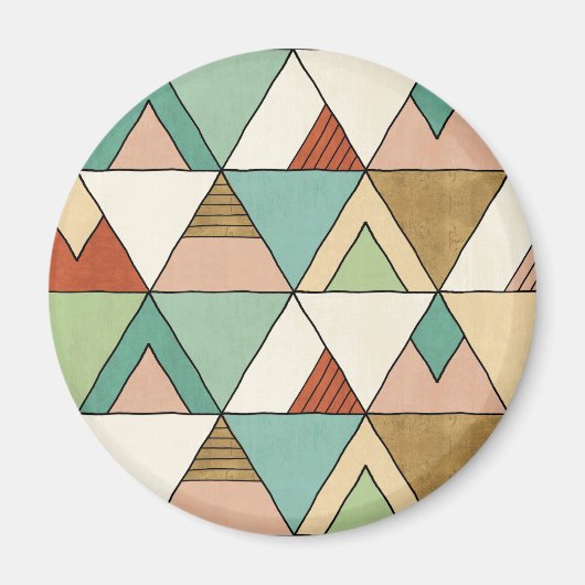 南西の図形ステップ |手描きトライバルパターン マグネット (正面)