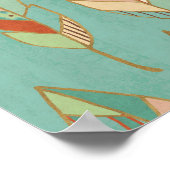 南西の図形ステップ |水彩の羽毛パターン ポスター (角)