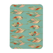 南西の図形ステップ |水彩の羽毛パターン マグネット (縦)