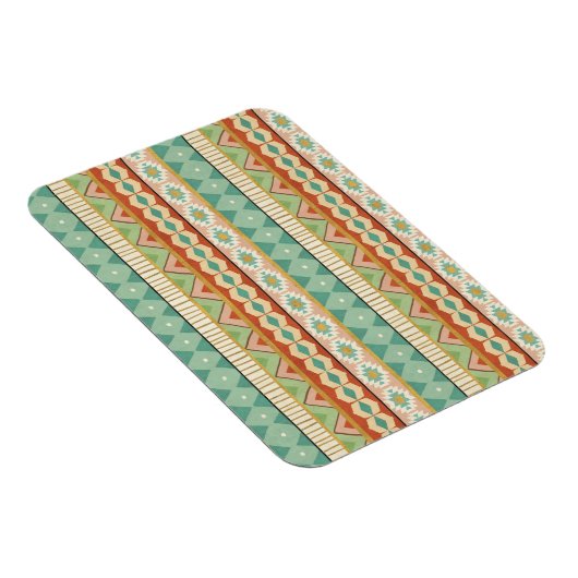 南西の図形ステップ |水彩の部族のパターン マグネット (右側)