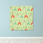 南西の図形ステップ |緑のテストパターン キャンバスプリント (インサイチュ (ウッドフロア))