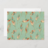南西の図形ステップ |緑の羽毛パターン ポストカード (正面/裏面)