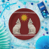 南西の太陽の下で吠えるコヨーテ ペーパープレート (パーティー)