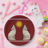 南西の太陽の下で吠えるコヨーテ ペーパープレート (パーティー)