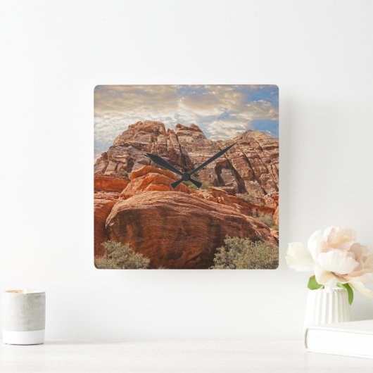 南西の山 スクエア壁時計 (ホーム)