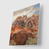 南西の山 スクエア壁時計 (傾斜)