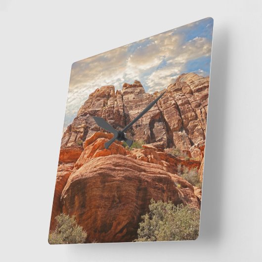 南西の山 スクエア壁時計 (傾斜)