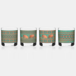 南西の幾何学的パターンとおもしろいジャベリーナス ウイスキーグラス