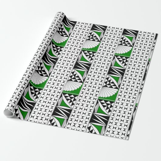 南西の日の出で緑のギフトラップ ラッピングペーパー (アンロールド)