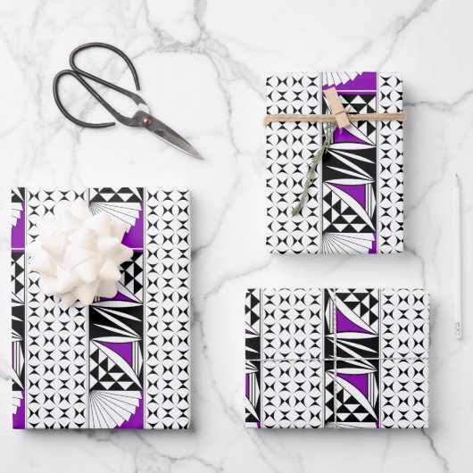 南西の日の出（紫） ラッピングペーパーシート (正面)