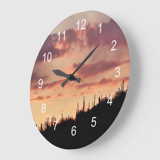 南西の日没 ラージ壁時計 (傾斜)