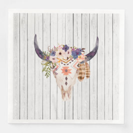 南西の牛のスカルの部族のマーキングと花