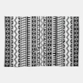 南西の白黒の幾何学的パターン キッチンタオル (横)