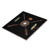 南西の矢印と羽セラミックタイル タイル (側面)