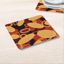 南西の砂漠の風景の色の抽象芸術アート スクエアペーパーコースター