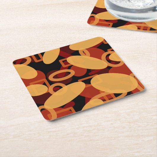 南西の砂漠の風景の色の抽象芸術アート スクエアペーパーコースター (アングル)