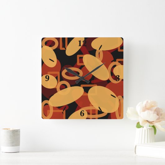 南西の砂漠の風景の色の抽象芸術アート スクエア壁時計 (ホーム)