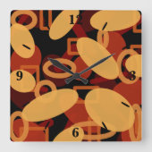 南西の砂漠の風景の色の抽象芸術アート スクエア壁時計 (正面)